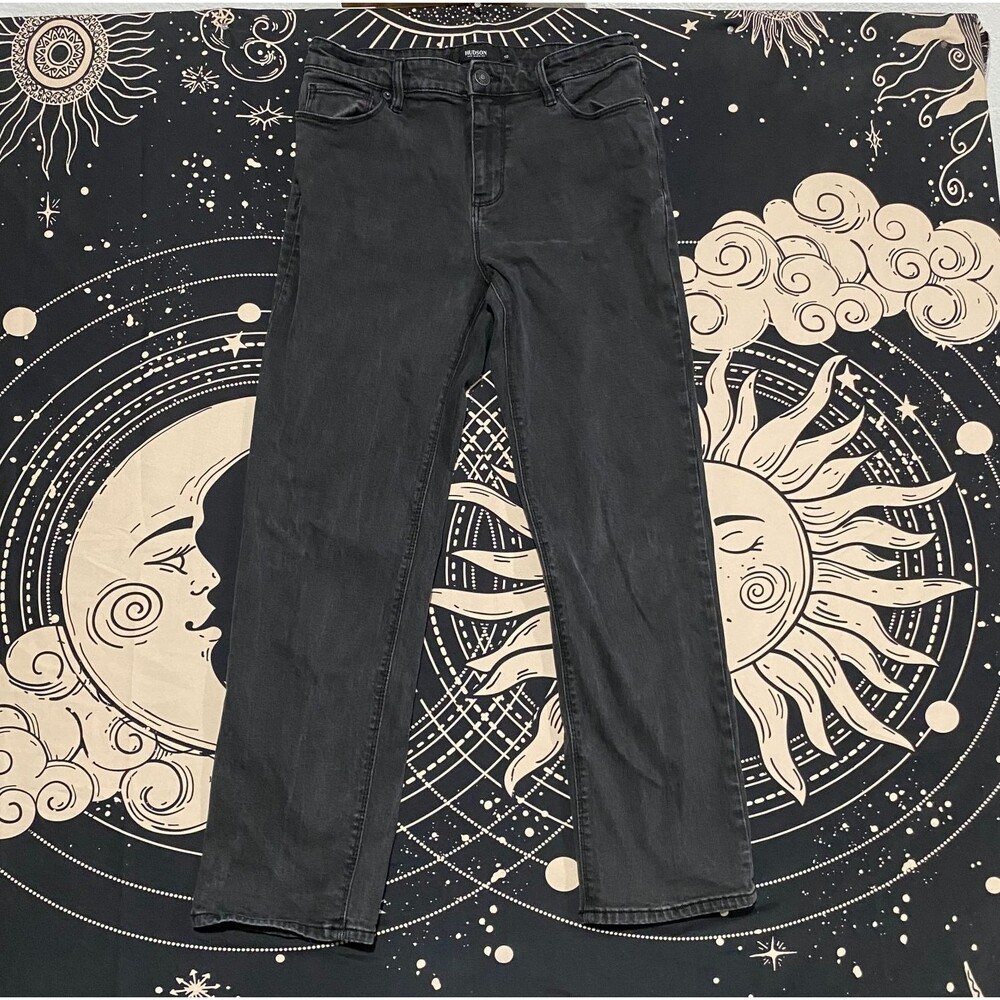 Hudson Straight Jean Women 10 Black Cotton Denim Workwear Outdoor Travel Stretch